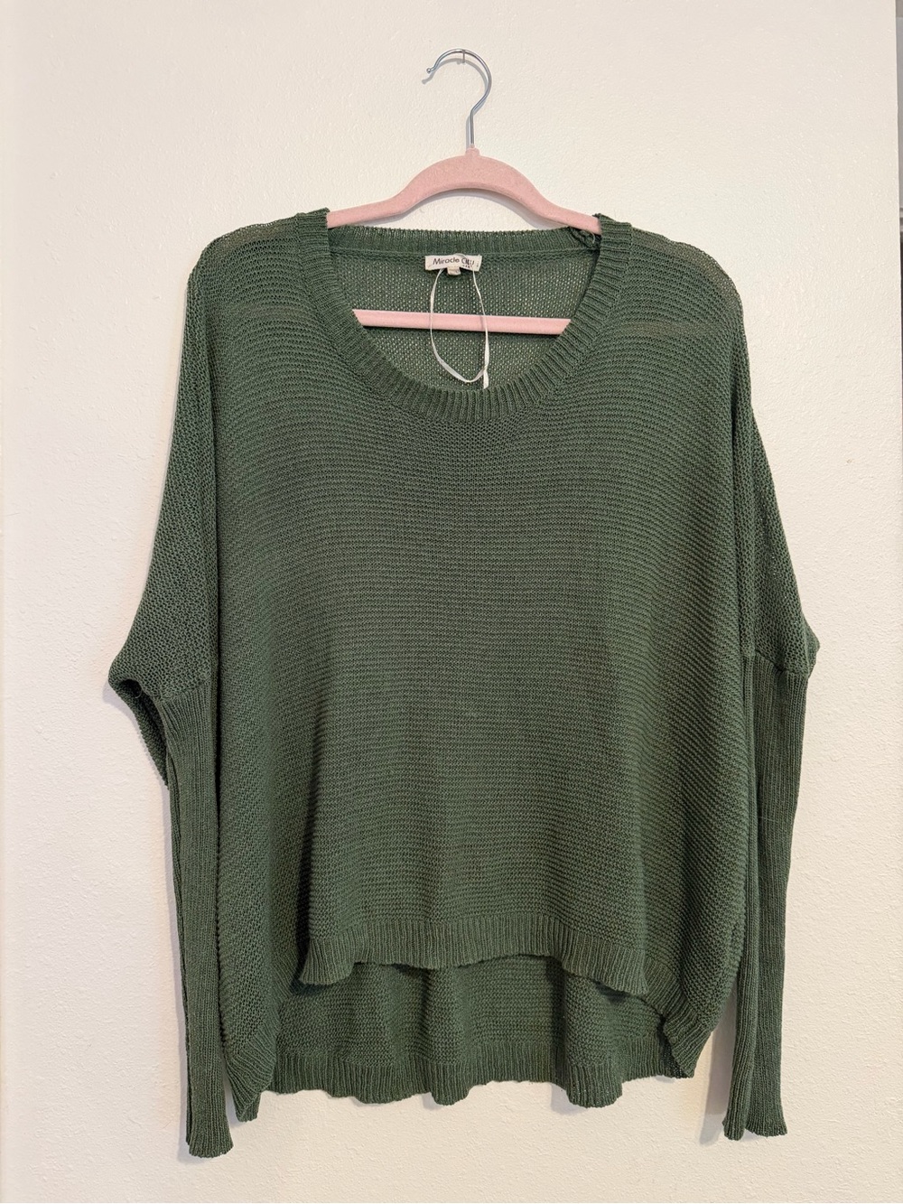 Relaxed Moss Green Knit Long Sleeve Top - Anonymous Label